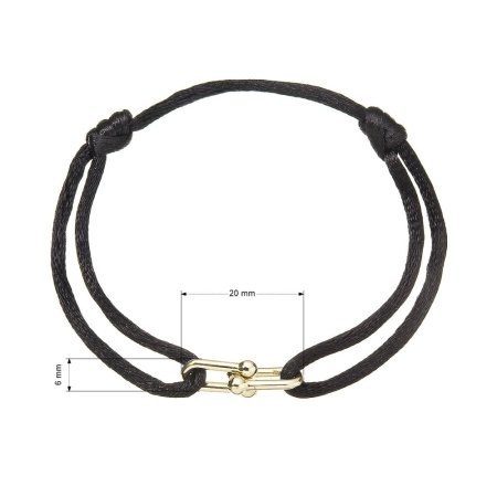 Kabbalah náramek s pozlacenou ozdobou 13094.3 black