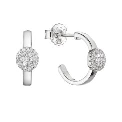 Strieborné náušnice kruhy so zirkónmi 11437.1 crystal