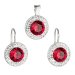 Sada šperků s krystaly Swarovski náušnice a přívěsek červené kulaté 39107.3 Ruby