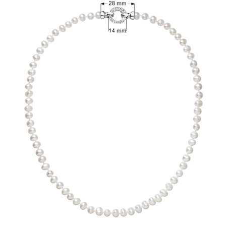 Perlový náhrdelník z pravých říčních perel bílý 22001.1