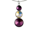 Přívěsek Rivoli se Swarovski Elements s třemi křišťály Amethyst