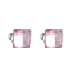 Náušnice so Swarovski Elements diskoštvorec Light Rose 8 mm