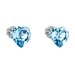 Strieborné náušnice pecka s kryštálmi Swarovski modré srdce 31139.3 Aqua
