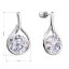 Strieborné visiace náušnice kvapky sa Swarovski fialovými kryštály 31305.3 Violet