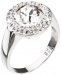 Strieborný prsteň s kryštálmi Swarovski okrúhly biely 35026.1 Krystal
