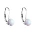 Stříbrné visací náušnice se syntetickým opálem bílé kulaté 11242.1 White s. Opal