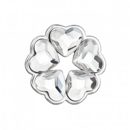 Stříbrný přívěsek s krystaly Swarovski bílé srdce 34234.1 Krystal