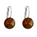 Náušnice hnědé Rivoli se Swarovski Elements visací Smoked Topaz 12 mm