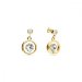 Náušnice čiré se Swarovski Elements Punct Gold KCG1088SS18C Krystal