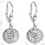 Strieborné náušnice visiace s kryštálmi Swarovski biele okrúhle 31109.1 Kryštál