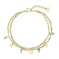 Náramok oceľový s modrým tyrkysom 43100.3