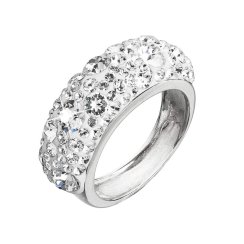 Strieborný prsteň s kryštálmi Swarovski biely 35031.1 Krystal