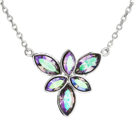 Strieborný náhrdelník s kryštálmi Swarovski kytička 32047.5 Paradise Shine