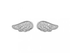 Stříbrné náušnice čiré se Swarovski Elements křídla Krystal