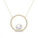 Strieborný pozlátený náhrdelník číry so Swarovski Elements Orbita NCDG1122SS47C Krystal