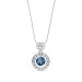 Náhrdelník modrý se Swarovski Elements Circle Ajour NA64308BB Bermuda Blue