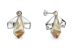 Náušnice zlaté se Swarovski Elements Falena KDF47313GSC Gold Shadow