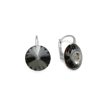 Náušnice stříbrno šedé Rivoli se Swarovski Elements Sweet Candy  K112212SN Silver Night 12 mm