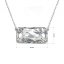 Strieborný náhrdelník s kryštálom Swarovski biely obdĺžnik 32070.5 Krystal foiled