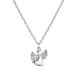 Stříbrný náhrdelník andělíček se zirkony 12106.1