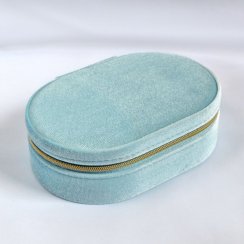 Šperkovnice oválná na zip SK0003 modrá