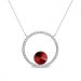 Strieborný náhrdelník červený so Swarovski Elements Orbita NCD1122SS47SC Scarlet