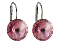 Náušnice Rivoli růžové se Swarovski Elements Rose 14 mm