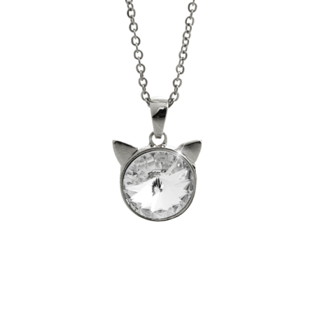 Náhrdelník číry so Swarovski Elements Mačka Krystal