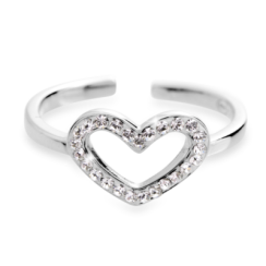Prsteň číry so Swarovski Elements srdce Krystal