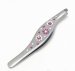 Pinzeta se Swarovski Elements kytka růžová