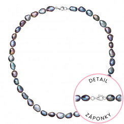 Perlový náhrdelník z říčních perel se zapínáním z bílého 14 karátového zlata 822027.3/9260B peacock