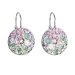 Stříbrné náušnice visací s krystaly Swarovski mix barev kulaté 31176.3 Sakura