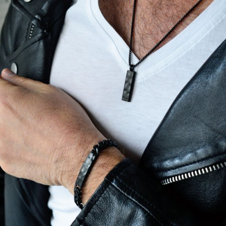 Náhrdelník pánský z matné oceli 42008.3 černý