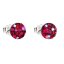 Strieborné náušnice pecka s kryštálmi Swarovski červené okrúhle 31136.3 Cherry