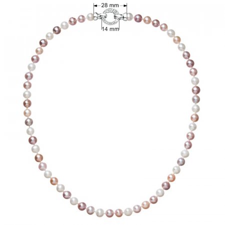 Perlový náhrdelník z pravých riečnych perál mix farieb 22004.3