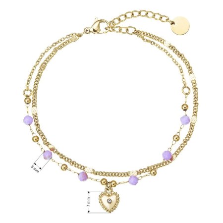 Náramek ocelový s ametystem 43072.3