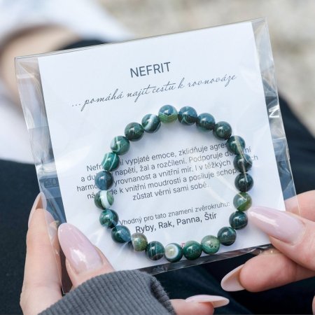 Náramek s minerálními kameny nefrit 43056.3