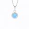 Stříbrný náhrdelník se světle modrým opálem a krystaly Swarovski Elements kolečko Blue Opal