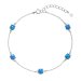 Strieborný náramok so syntetickými opálmi modrý okrúhly 13029.3 blue