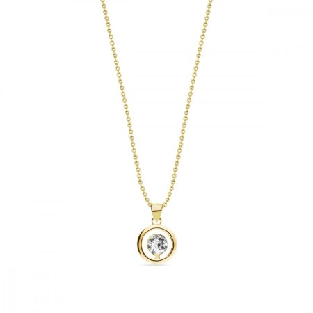 Náhrdelník čirý se Swarovski Elements Punct Gold NCG1088SS18C Krystal