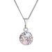 Stříbrný náhrdelník se Swarovski krystaly kulatý růžový 32086.3 Magic rose