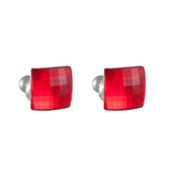Náušnice červené so Swarovski Elements diskoštvorec Light Siam 8 mm