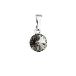 Prívesok šedý Rivoli so Swarovski Elements Black Diamond 8 mm