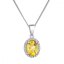 Strieborný náhrdelník luxusný s pravým minerálnym kameňom žltý 12086.3 citrine