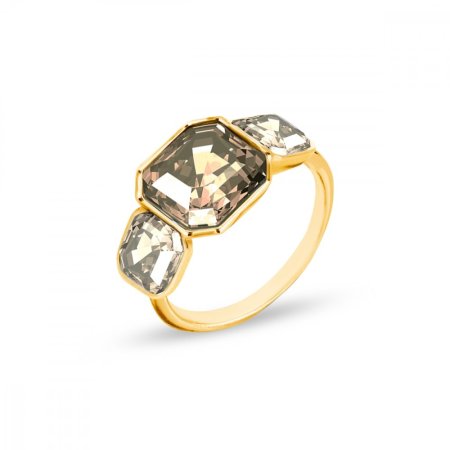 Prsten hnědý se Swarovski Elements Imperial Trio PG44803LCTGS Light Colorado Topaz