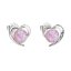 Stříbrné náušnice srdce s růžovým syntetickým opálem 31259.3 Lt.rose
