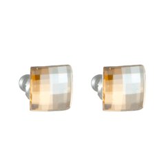 Náušnice zlaté se Swarovski Elements diskočtverec Gold Shadow 8 mm
