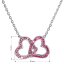 Strieborný náhrdelník s kryštálmi Swarovski srdce ružový 32015.3
