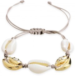 Náramek zlaté mušle s krystaly Swarovski