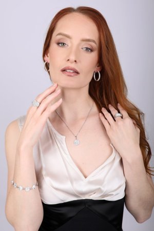 Stříbrný náramek se Swarovski krystaly bílý 33048.1 Krystal